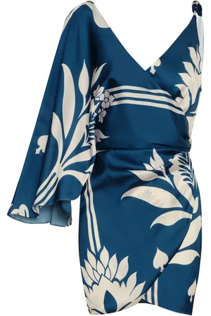 Andres Otalora Minee Asymmetric Satin Mini Dress, , US 10