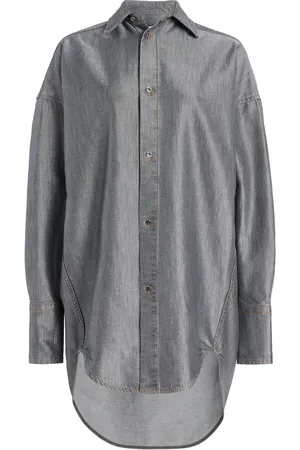 DARKPARK Carla Oversized Metallic Denim Shirt, , M