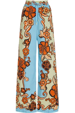 ALÉMAIS Ondine Printed Organic Cotton Wide-Leg Pants, , AU 6
