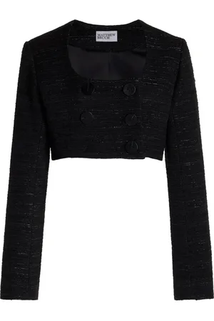 Matthew Bruch Apron Double-Breasted Tweed Top, , US 0