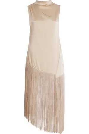 LAPOINTE Fringed Satin Top, , US 6