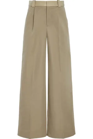 CHRISTOPHER ESBER Leather-Detailed Cotton Wide-Leg Trousers, , AU 6