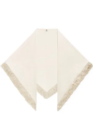 Totême Oversized Fringed Crepe Scarf, , OS
