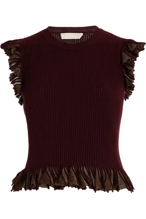ULLA JOHNSON Leila Sunburst-Knit Top, , P