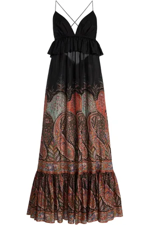 ZIMMERMANN Rhiannon Ruffled Silk Maxi Dress, , 0P