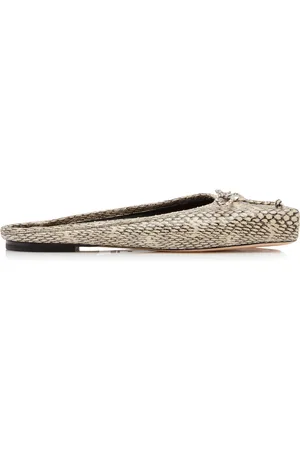 Jacquemus Snake-Effect Leather Ballet Mules, , IT 36
