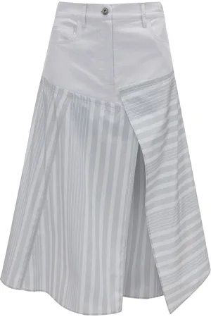 J.W.Anderson Patchwork Cotton Midi Skirt, , UK 14