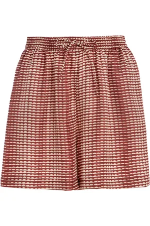 ASCENO The Boston Printed Silk Shorts, , XS