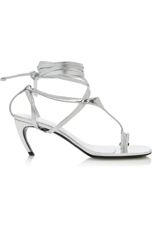 The Attico Nova Metallic Vegan-Leather Thong Sandals, , IT 36
