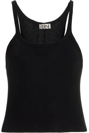 ÉTERNE Ribbed Cotton Tank Top, , XS
