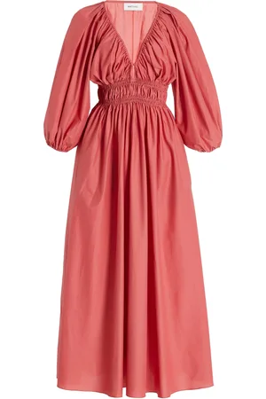 MATTEAU Shirred Cotton Maxi Dress, , 1