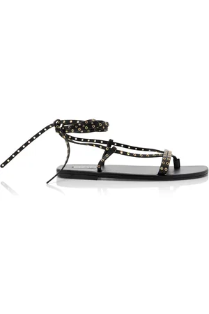 Alaïa Eyelet-Detailed Leather Sandals, , IT 41
