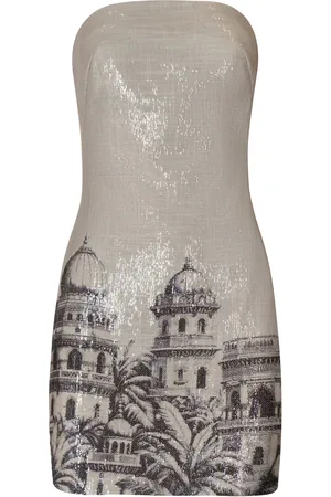 Andres Otalora Luz Eterna Sequined Mini Dress, /white, US 4