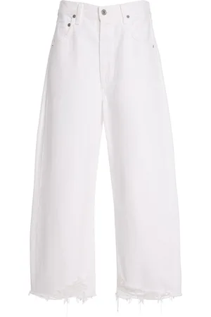 Citizens of Humanity Ayla Raw-Hem Cropped Wide-Leg Jeans, , 28