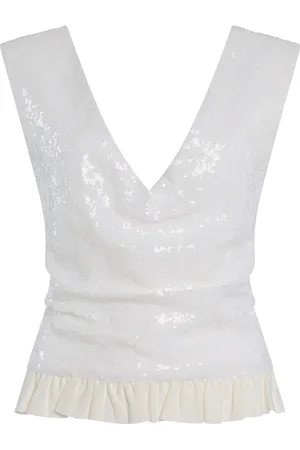 Tae Park Exclusive Petal Sequined Open-Back Top, , XS