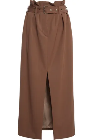 DRIES VAN NOTEN Pleated Wool-Gabardine Midi Skirt, , FR 34