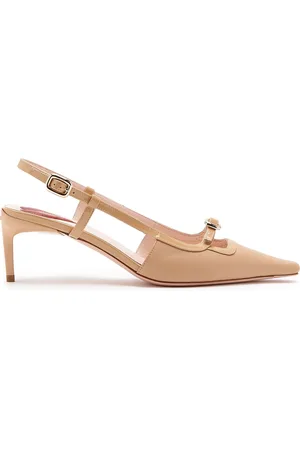 Roger Vivier Mini-Buckle Leather Slingback Pumps, , IT 36