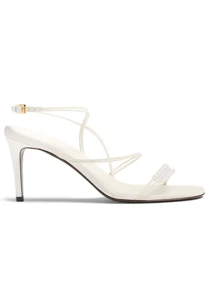 Khaite Loop Beaded Leather Sandals, , IT 37