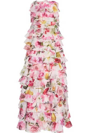 AJE Fleur -Print Pleated Gown, , AU 6