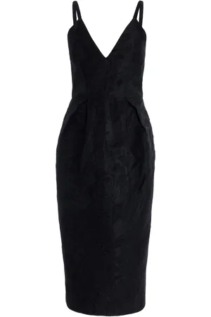 Rosie Assoulin Tulip-Waist Jacquard Midi Dress, , US 0