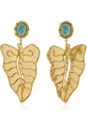Sylvia Toledano Botanica -Plated Amazonite Clip Earrings, , OS, , Gifts For Her