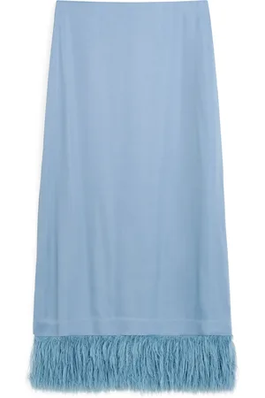 By Malene Birger Palomie Feather-Trimmed Crepe Maxi Skirt, , EU 38