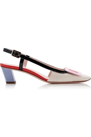 Roger Vivier BV Buckle-Embellished Patent Leather Slingback Pumps, , IT 36