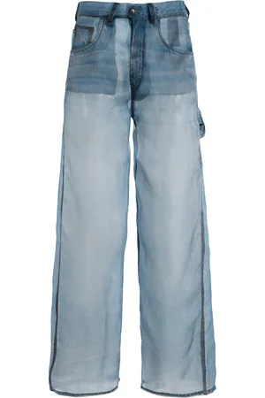 haikure Winona Denim-Print Silk Pants, , 24