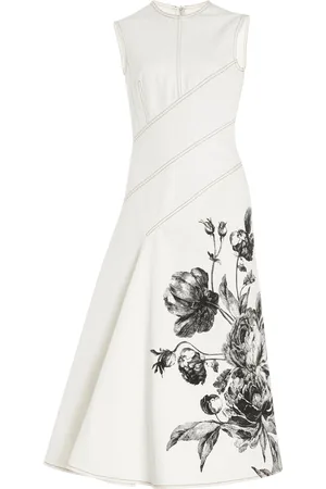 Erdem Paneled Cotton Midi Dress, /white, UK 6