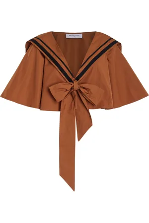 FRANCOISE Exclusive Coco Oversized Cotton Cropped Sailor Top, , FR 36