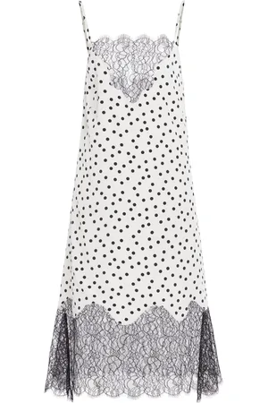 FRANCOISE Exclusive Stevie Lace-Trimmed Silk Crepe Midi Slip Dress, , FR 34
