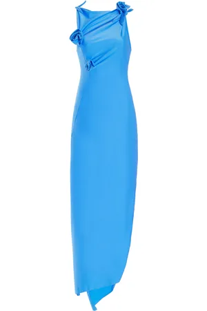 COPERNI Asymmetric Rosette-Detailed Satin Maxi Dress, , XS