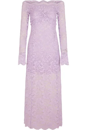 Paco rabanne Off-The-Shoulder Lace Midi Dress, , FR 34