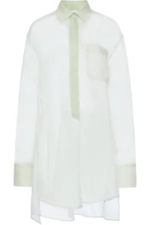 DEL CORE Sheer Silk-Organza Shirt, , IT 38