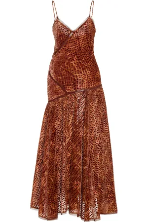 ULLA JOHNSON Elodie Bias-Cut Burnout Velvet Maxi Dress, , US 2