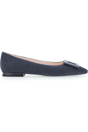 Roger Vivier Gommettine Denim Flats, , IT 36