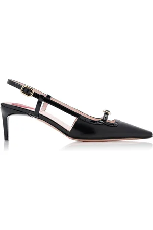 Roger Vivier Mini-Buckle Leather Slingback Pumps, , IT 36