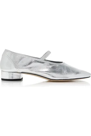 Aeyde Pippa Crushed Metallic Leather Mary Jane Pumps, , IT 38