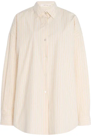 The Row Caster Striped Cotton Shirt, , US 0