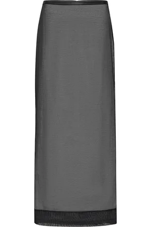 St Agni Organic Cotton-Silk Organza Maxi Skirt, , XS
