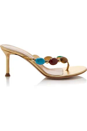 Gianvito Rossi Stone-Embellished Leather Sandals, , IT 36