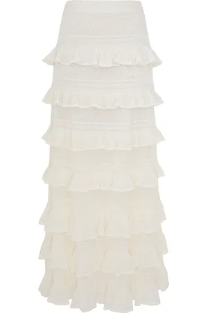 ZIMMERMANN Illuminate Ruffled Knit Maxi Skirt, , 0