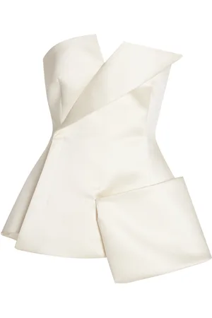 A.W.A.K.E. MODE Asymmetric Satin Corset Top, , FR 34