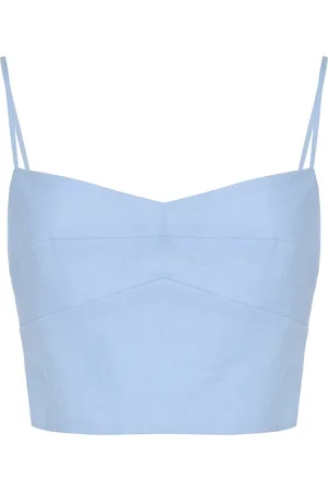 Cala De La Cruz Exclusive Lorenzo Linen Crop Top, , XS