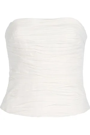AJE Sunbeam Ruched Cotton Bustier, , AU 6