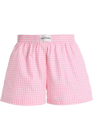 Des Phemmes Exclusive Riviera Gingham Cotton Mini Shorts, , IT 38