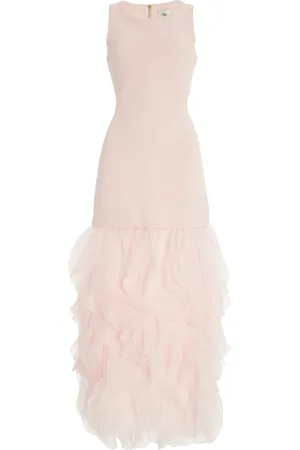 AJE Elations Ruffled Knitted Maxi Dress, , L