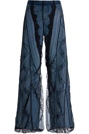 CHRISTOPHER ESBER Lace-Paneled Rigid Low-Rise Wide-Leg Jeans, , AU 10