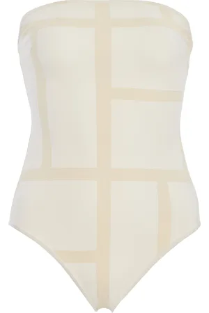 Totême Monogram Strapless One-Piece Swimsuit, , XS