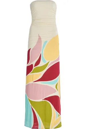 Cala De La Cruz Exclusive Riviera Daphne Strapless Printed Jersey Maxi Dress, , XS